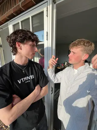 Talking in the sun outside